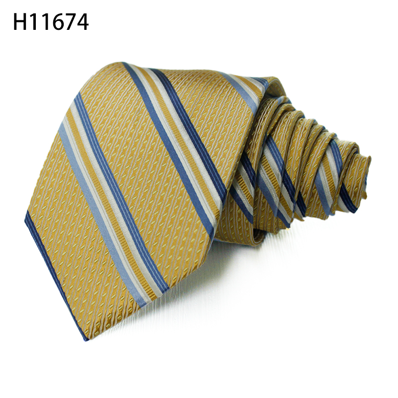 Green Gold Mens Party Neckties Silk High Quality Fashion Tie