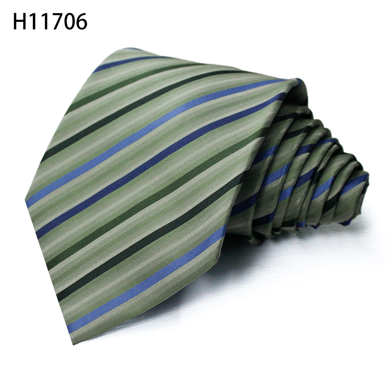 Green stripe man business wedding neckties hot design