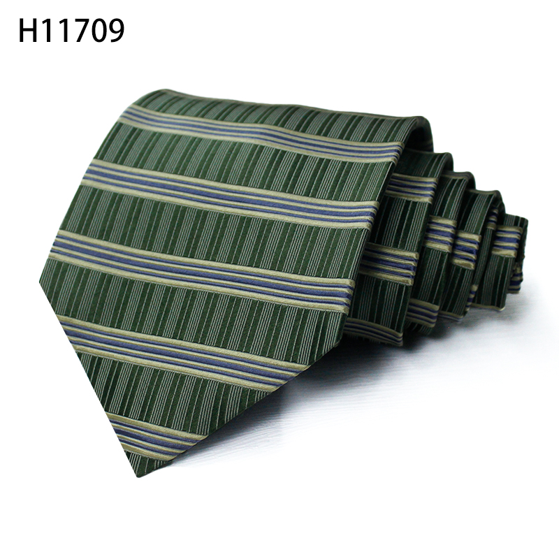 Green stripe man business wedding neckties hot design