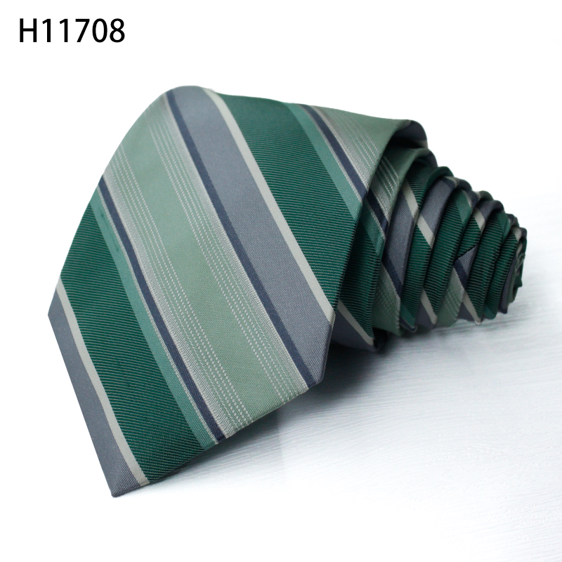 Green stripe man business wedding neckties hot design