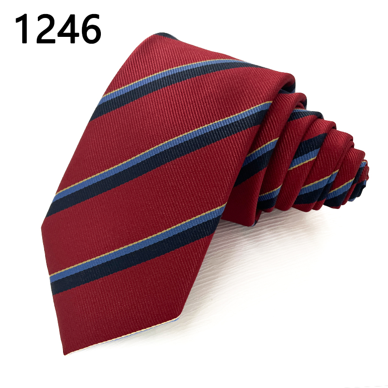 Polyester woven stripe mens fashion neckties student skinny tie