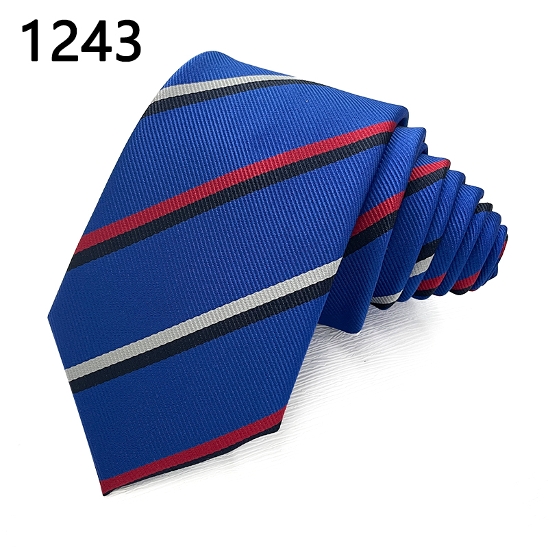 Polyester woven stripe mens fashion neckties student skinny tie