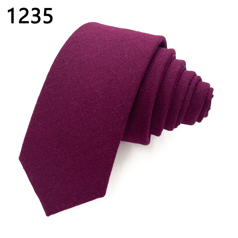 Cotton solid mens casual neckties good quantity skinny ties