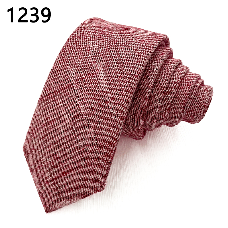 Cotton solid mens casual neckties good quantity skinny ties