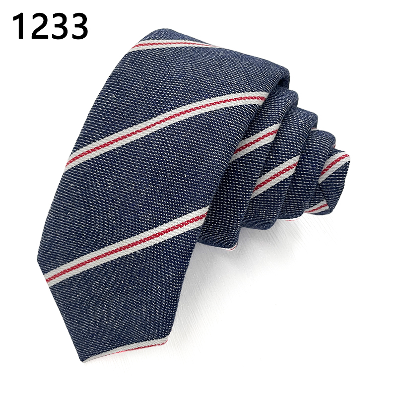 Cotton solid mens casual neckties good quantity skinny ties