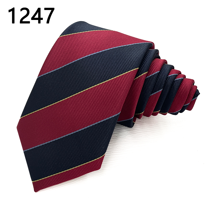 Polyester woven stripe mens fashion neckties student skinny tie