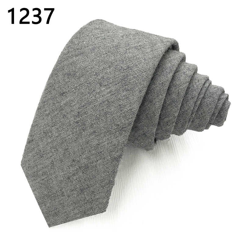 Cotton solid mens casual neckties good quantity skinny ties