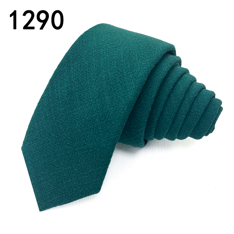 Dark green skinny cotton plain wedding casual popular neckties