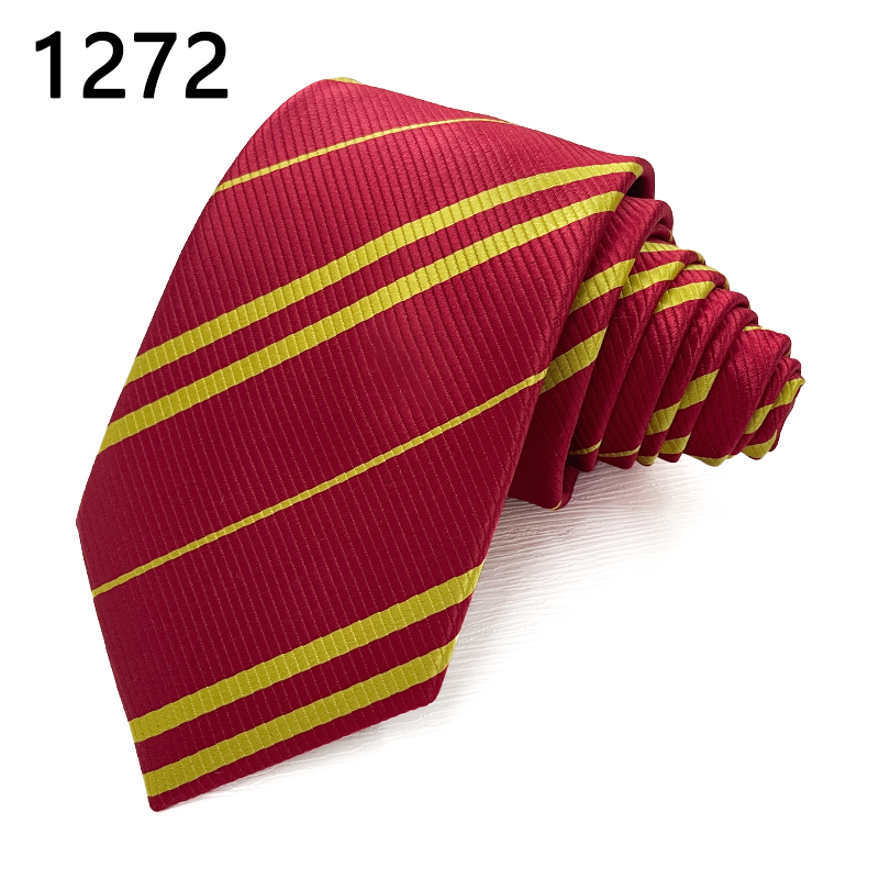 Red with yellow stripe mens fashion neckties custom design