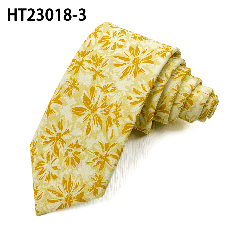 Cotton flowers skinny printed mens fashion ties