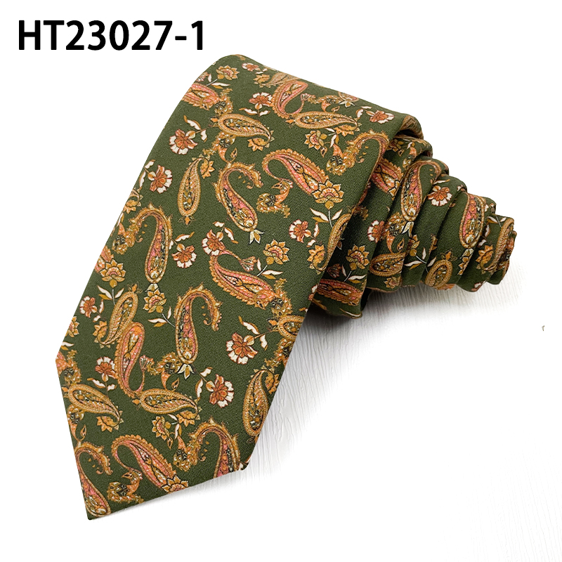 Brown paisley skinny printed tie