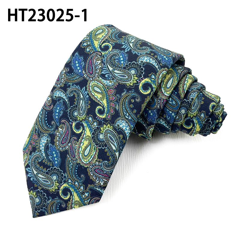 Gray paisley slim tie for men