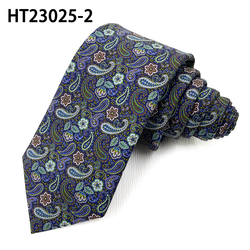 Gray paisley slim tie for men