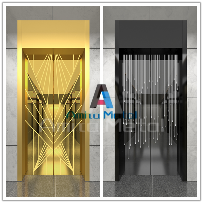 Stainless steel elevator car patterned plate