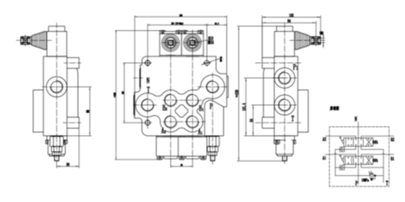 Hydraulic Control Valve P80 Series Multi-way Directional Valve