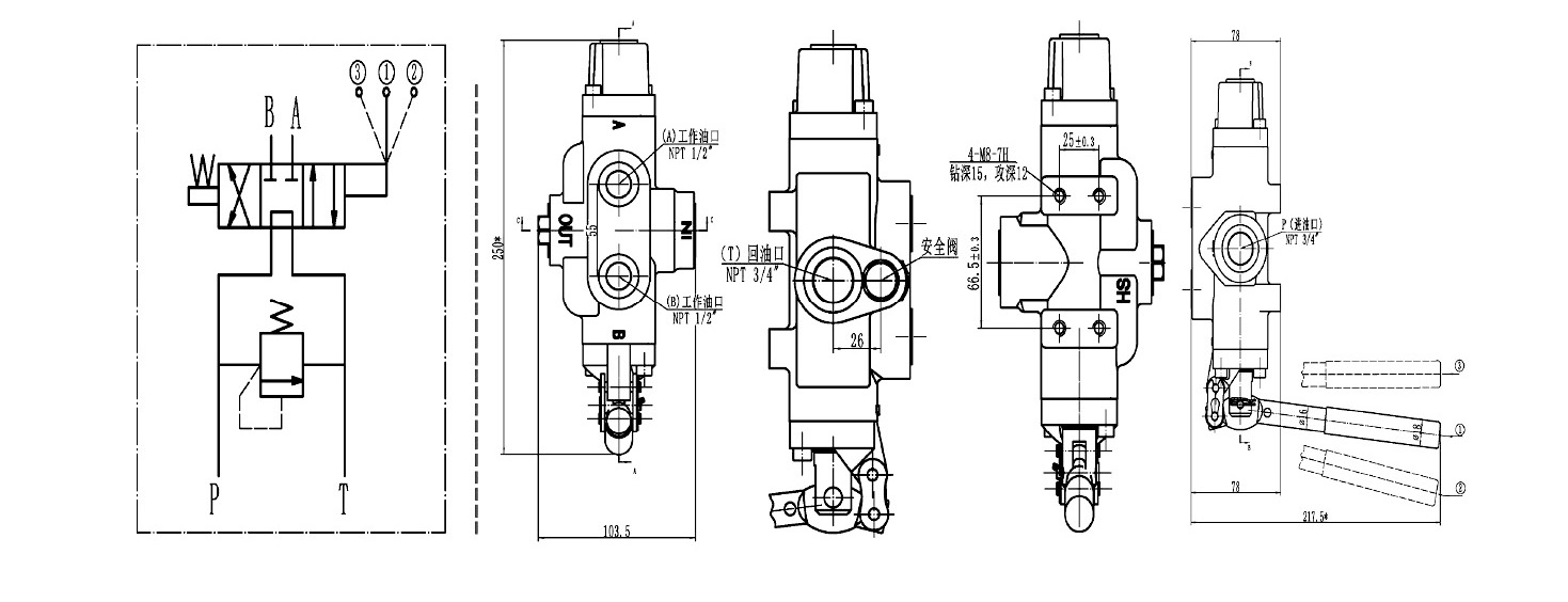 Log Splitter Lva-95 Hydraulic Directional Control Valve