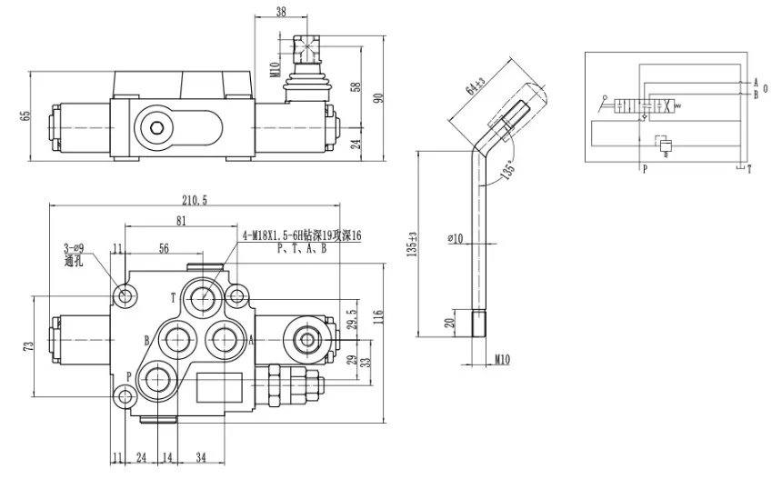 ZT12 Manual Directional Control Valve Hydraulic Valve