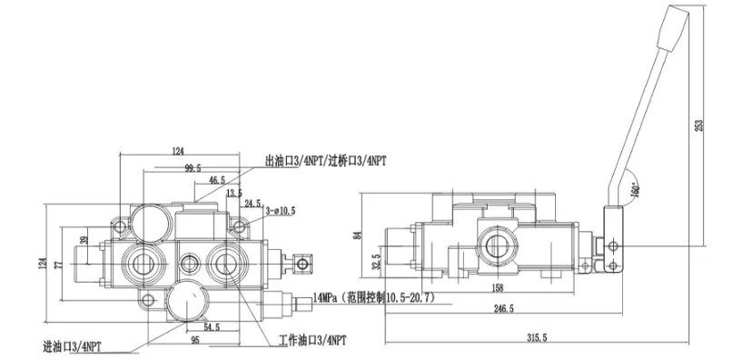 RD5100 Model Single Spool Manual Control Valve