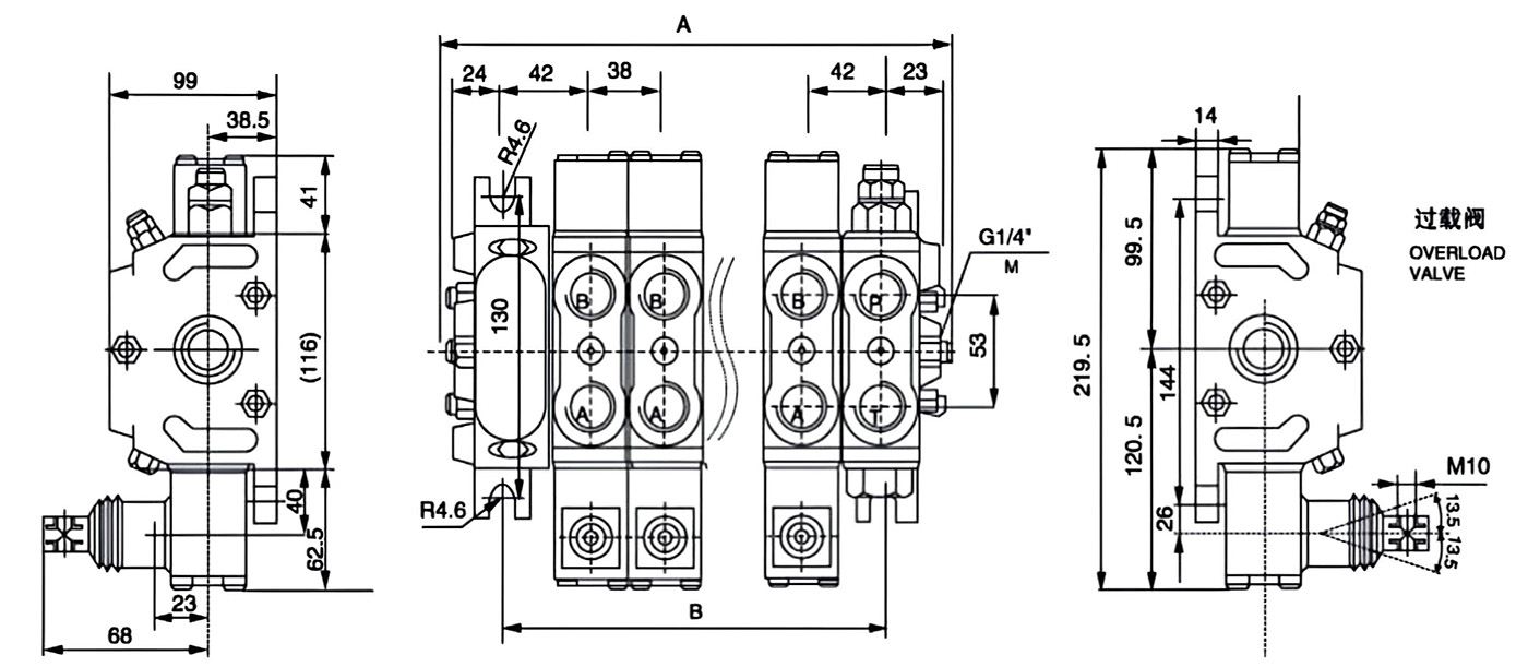 Dcv60 Hydraulic Manual Lever Directional Control Valve