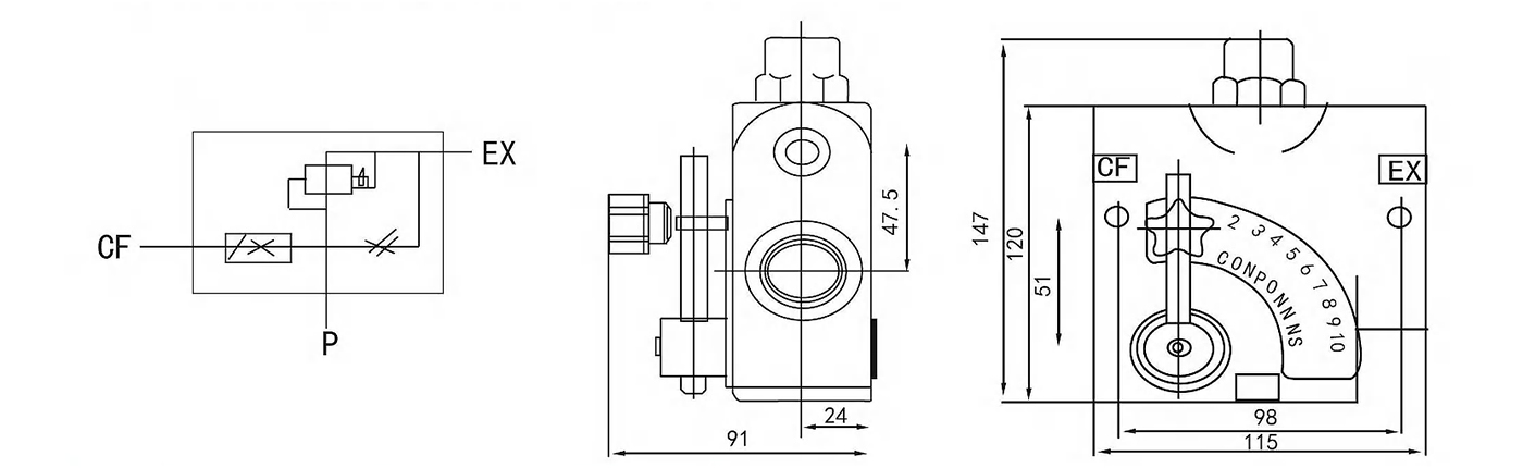 Lkf Pressure Compensation Flow Control Hydraulic Valve