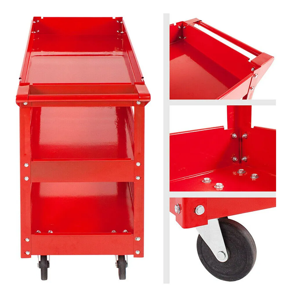 Heavy Duty Wheel Tool Storage Shelf Rack Trolley For Garage Workshop 