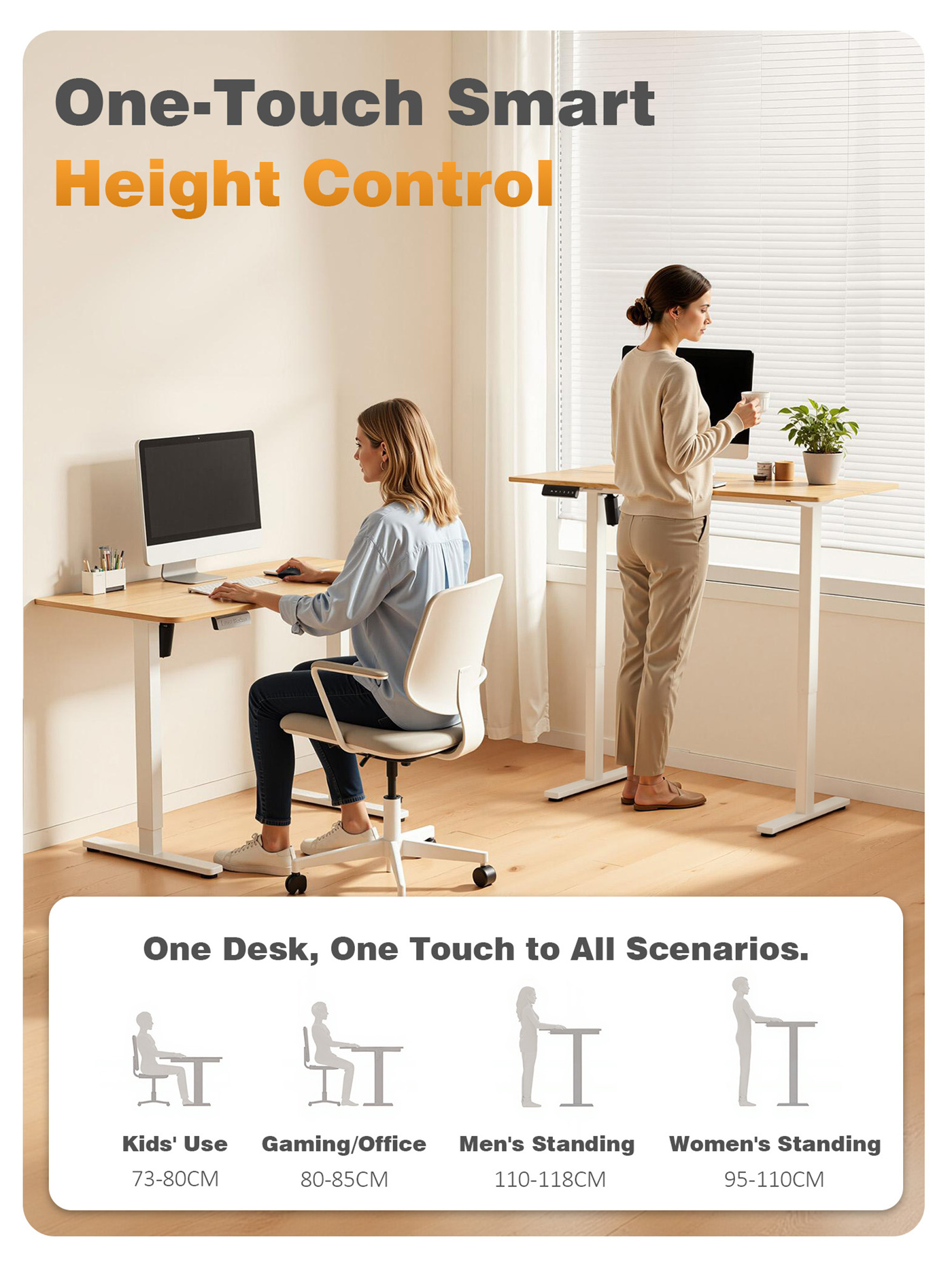 Standing Desk Controltype Basic Electric Standing Desk - 6-Key Controller with Sit-Stand Memory ...