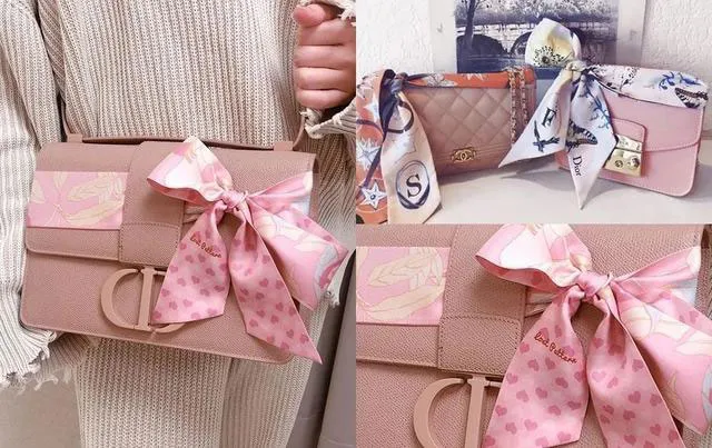 The silk scarf decoration method makes your bag more delicate!