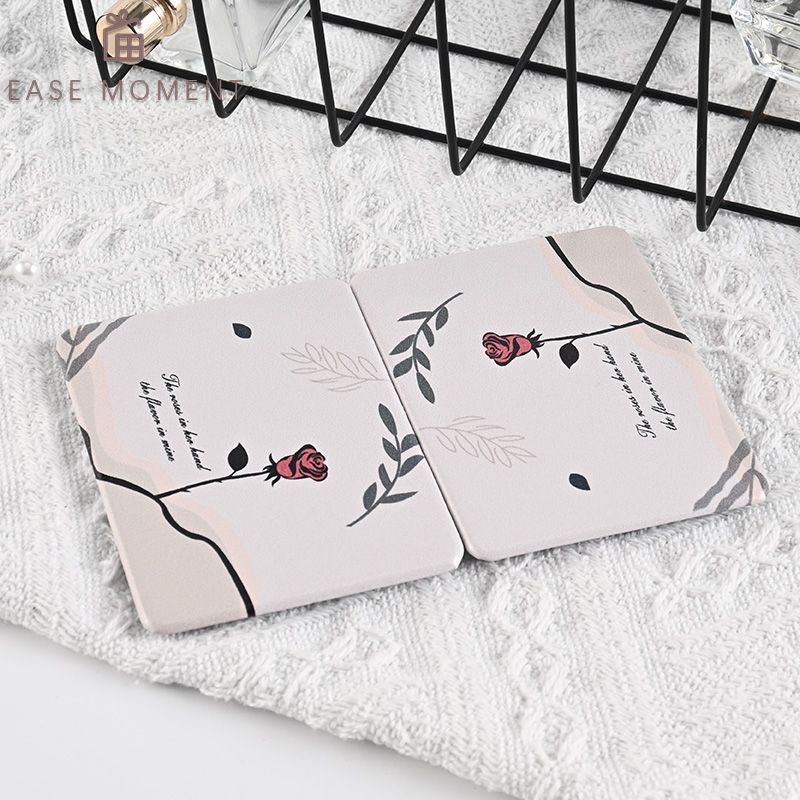 Sleek Rectangular PU Makeup Mirror Compact Durable