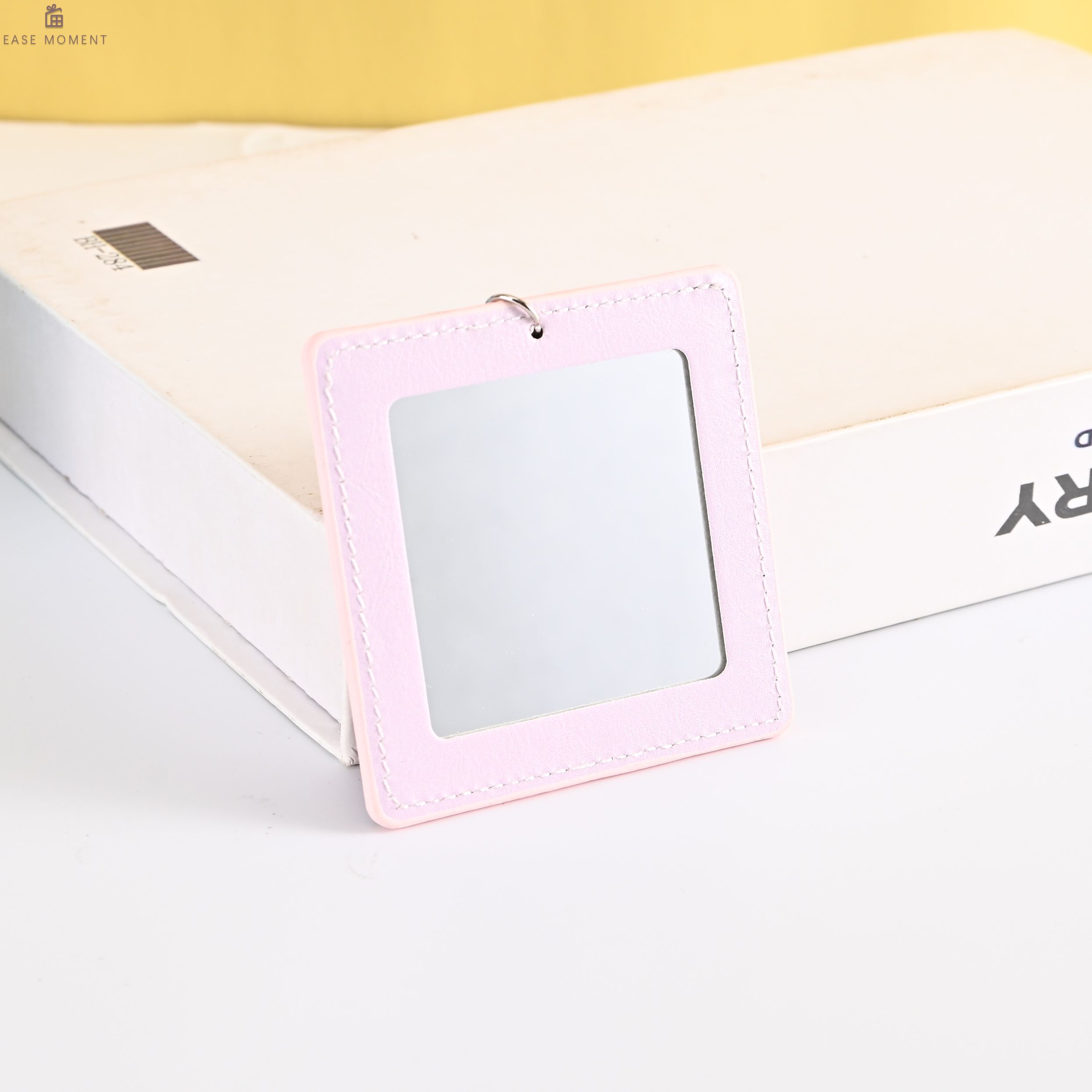 Square Cherry Bunny Keychain Mirror: Cute Portable Accessory