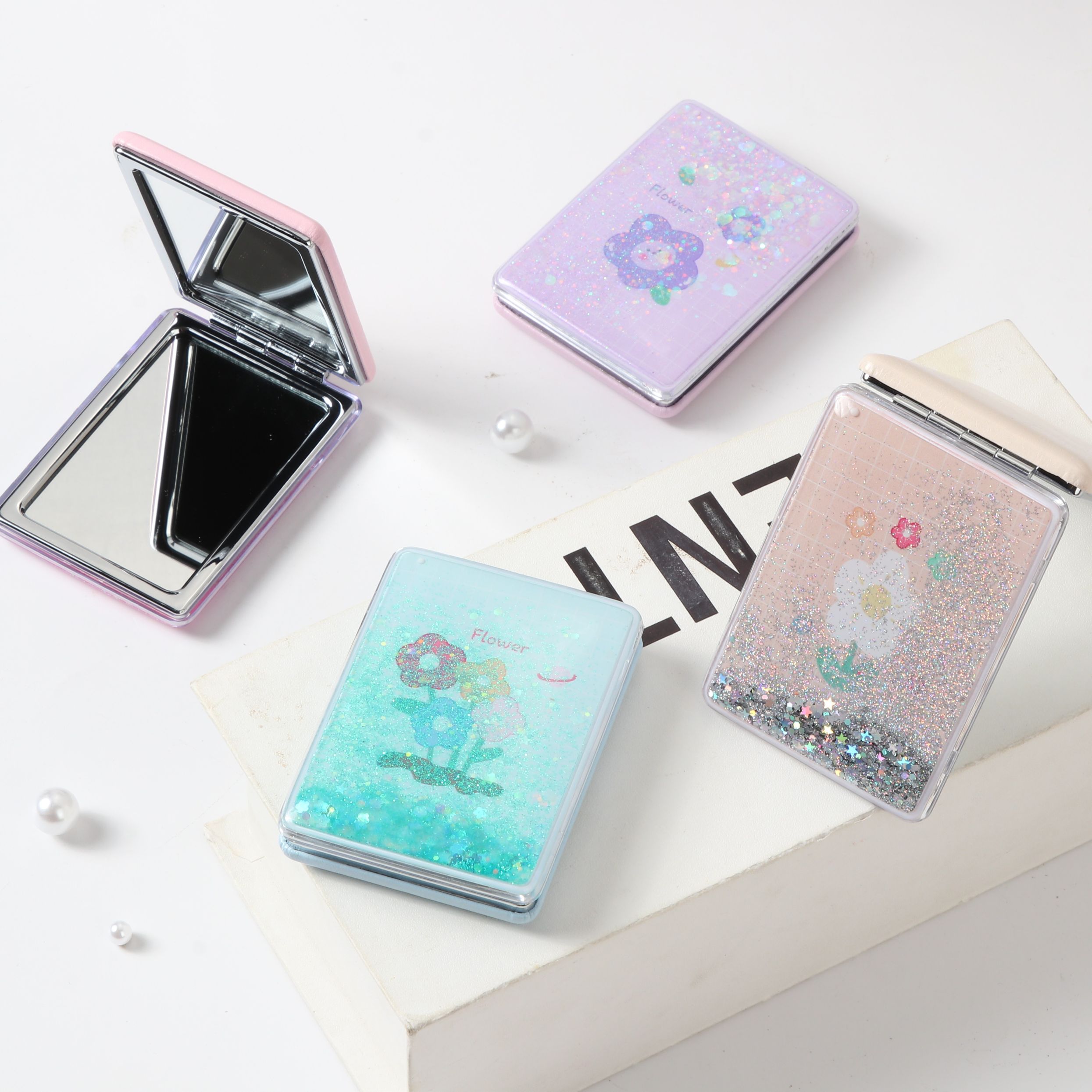 School-Girl Friendly Rectangular Glitter Quicksand Thick Plastic Pocket ...