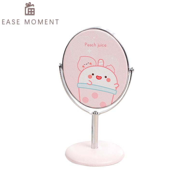 Rotatable Mirror Image Oval Rotatable Desktop Makeup Mirror 360° Adjustable Ease Moment