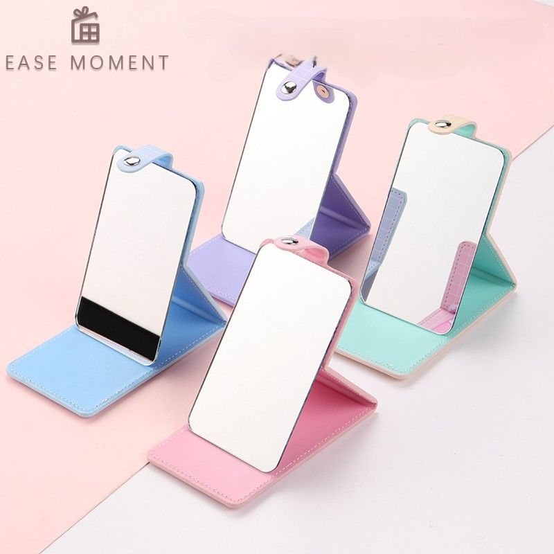 Leather Portable Tabletop Mirror
