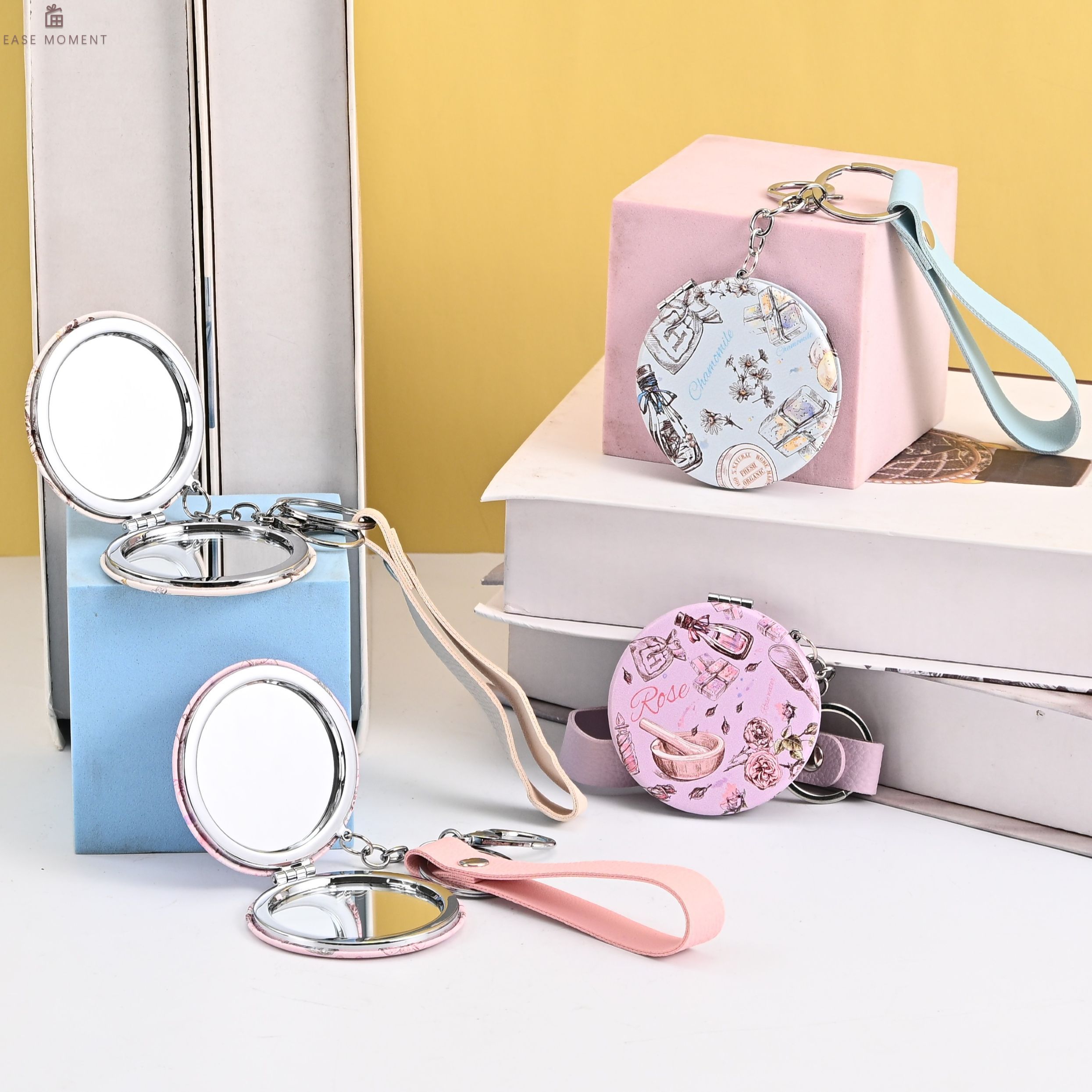 Mini Pocket Mirror with Lanyard - Double Sided Portable Makeup Mirror