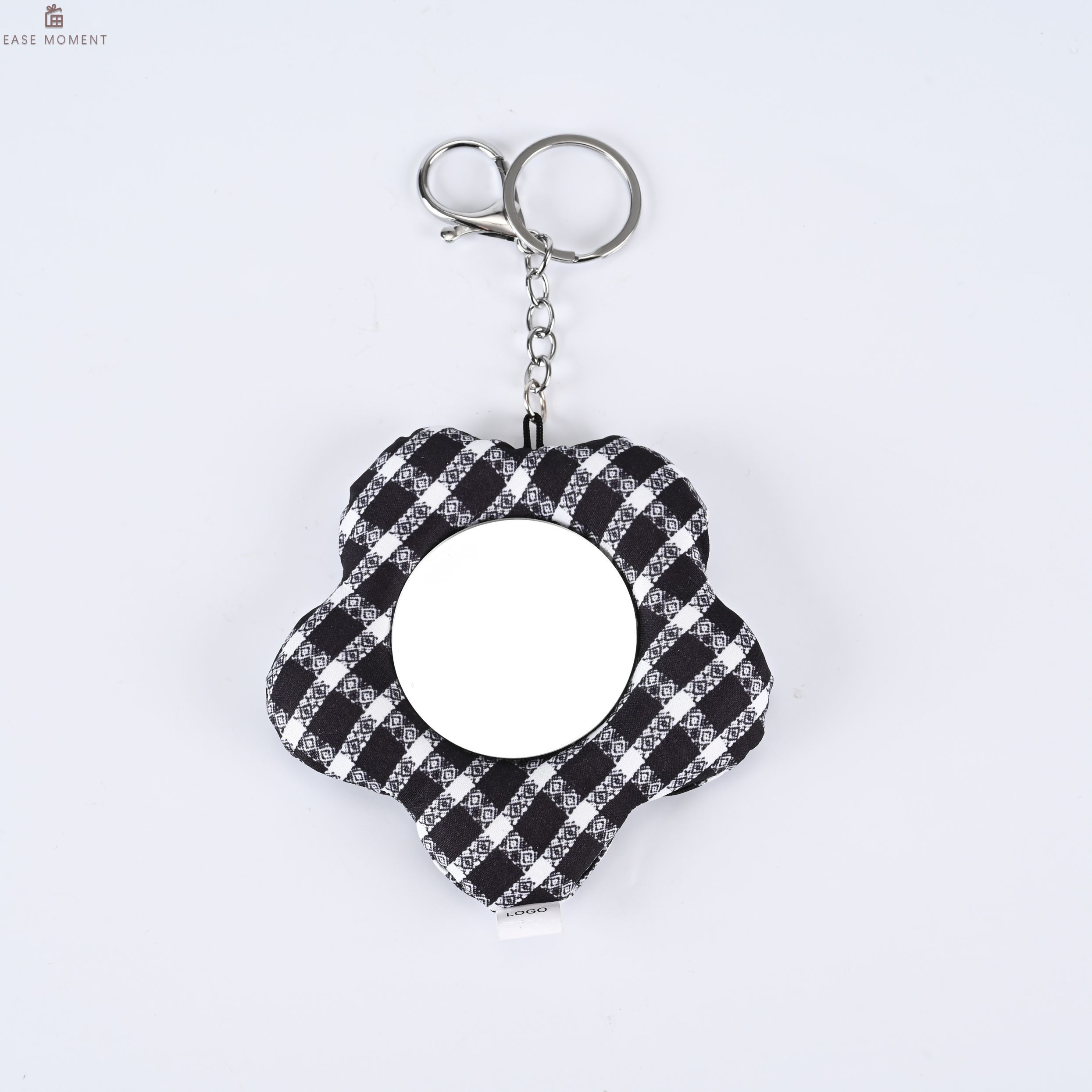 Flower Fabric Keychain Makeup Mirror - Portable Acrylic Mirror