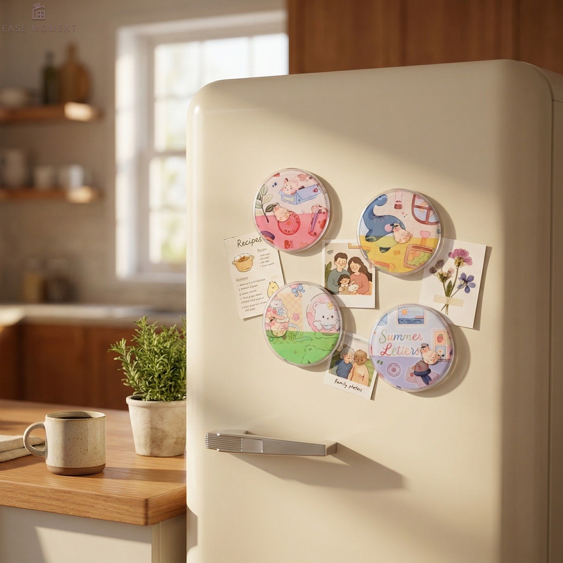 Round Floating Liquid Fridge Magnet