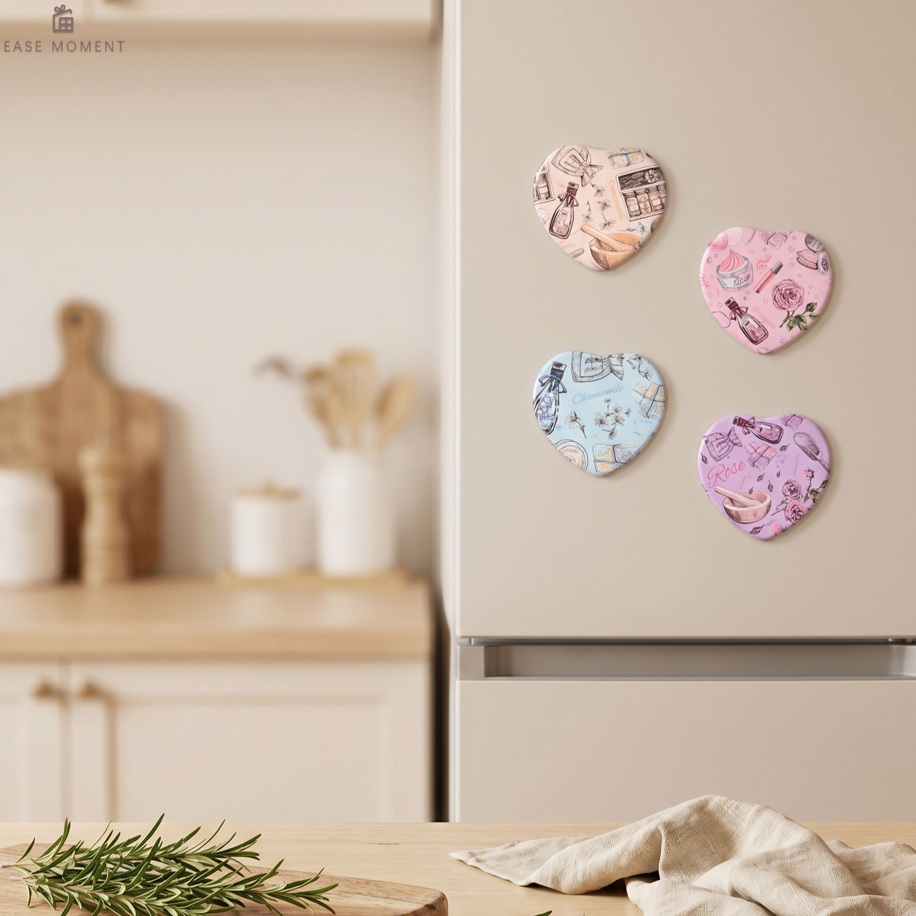 Heart Shaped Leather Printed Fridge Magnet