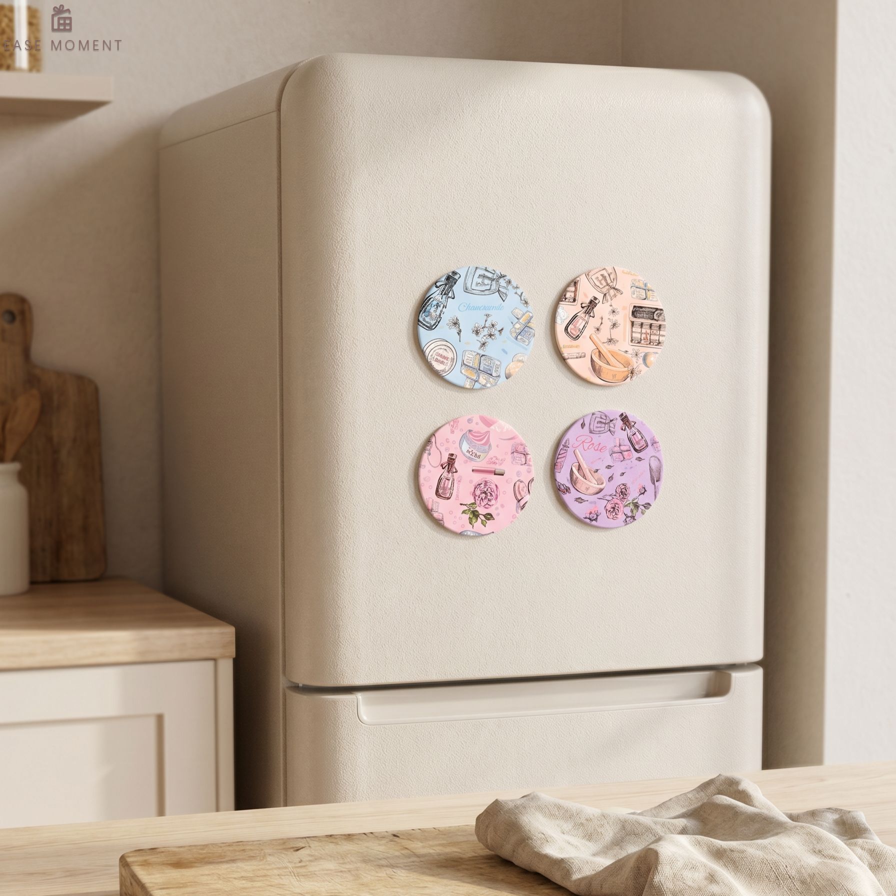 Round Leather Custom Logo Fridge Magnet