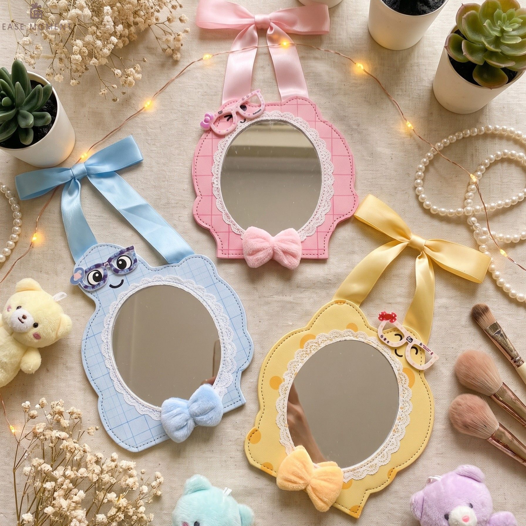 Cute Leather Hangable Makeup Mirror - Cartoon Shape Wall Mirror for Wholesale