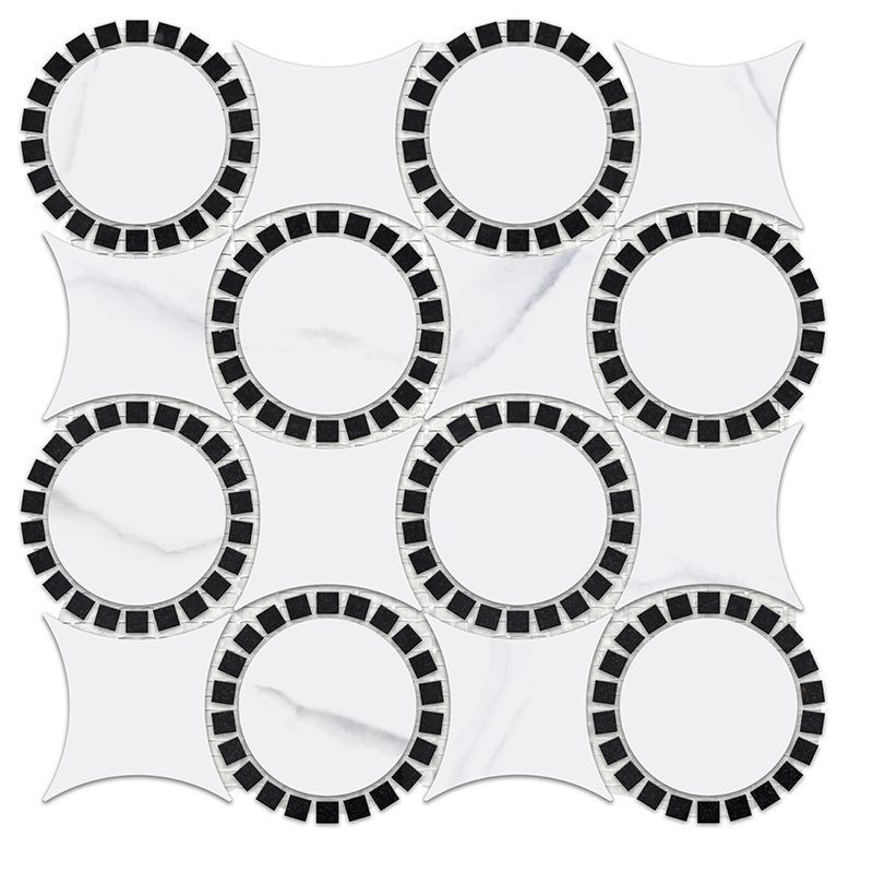 Recycle Glass, Marble, Glass Mosaic, Circular Shape, Star Shape, Wall Tile, Floor Tile