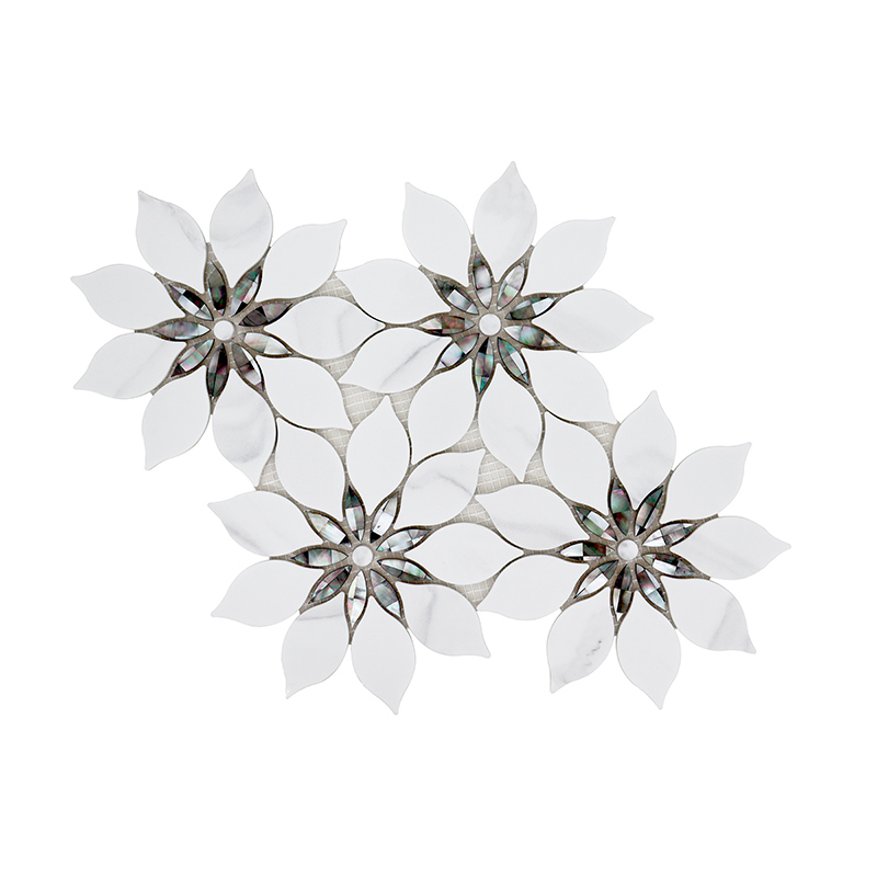 Recycle Glass, Mother Of Pearl, Glass Mosaic, Flower Shape Mosaic, Wall Tile