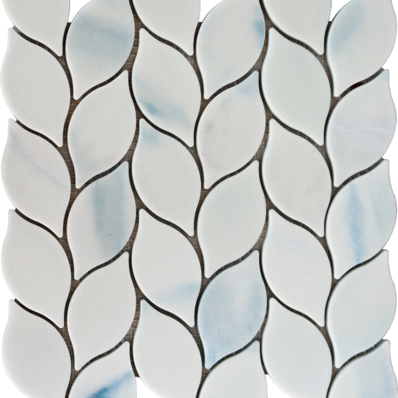 Leaf Recycled Glass Mosaic, Marble Look, Glossy Glass Mosaic,Wall Tile,Floor Tile,Mosaic Tile
