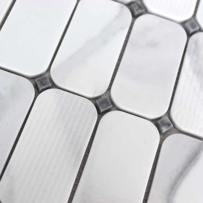 Recycled Glass Mosaic with Gray Marble, Glass Mosaic, Wall Tile, Floor Tile, Mosaic Tile