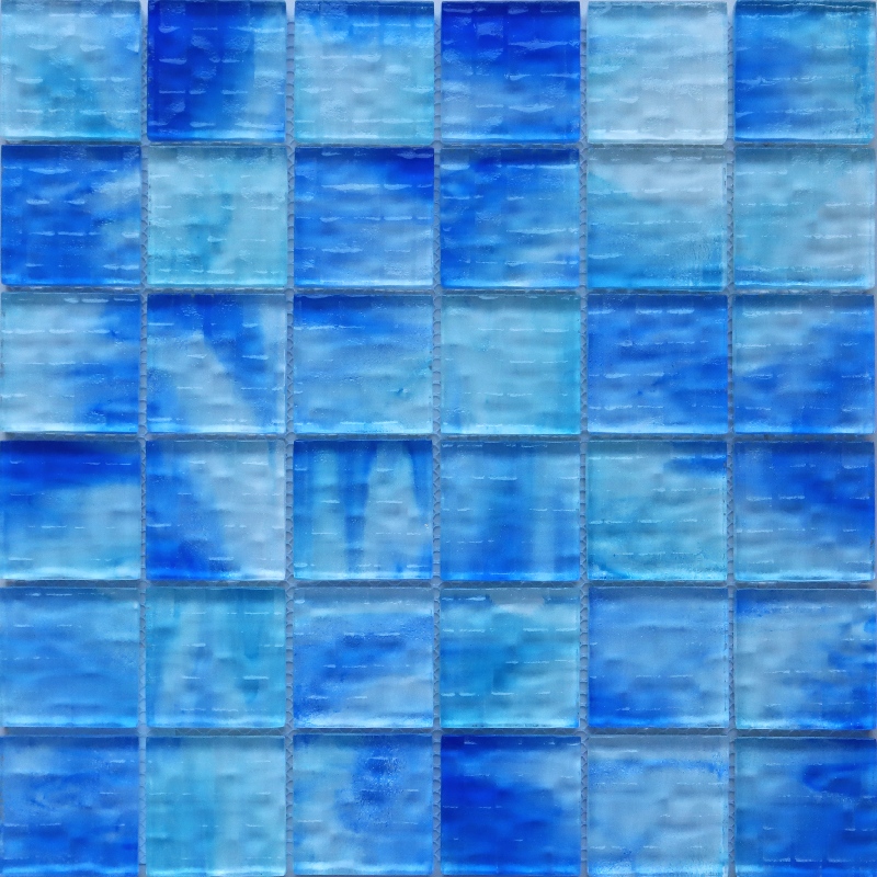 Square Ocean Blue&Square patterns Glass Mosaic Tile