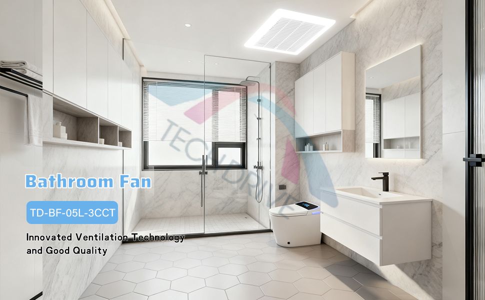 Ultra Quiet 4-Inch Duct Bathroom Exhaust Fan with LED Light Series