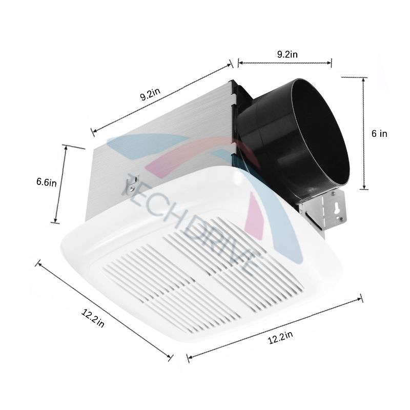 Ultra Quiet 6-Inch Duct Bathroom Exhaust Fan with LED Light Series: VF-BF-13L & VF-BF-14L