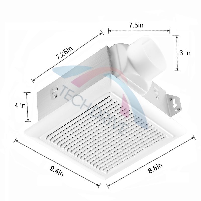 Ultra Quiet 60CFM 1.2Sones Kipas Bilik Mandi