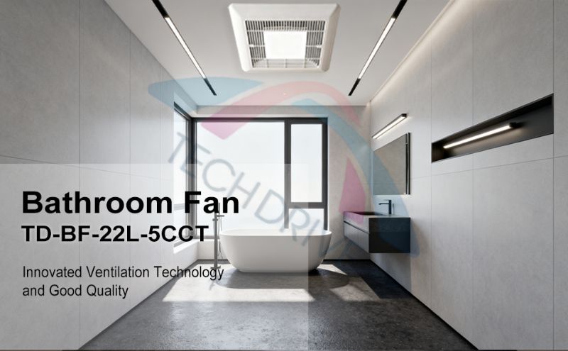 Super Quiet 6-Inch Duct Bathroom Exhaust Fan with LED Light Series: TD-BF-21L-5CCT & TD-BF-22L-5CCT