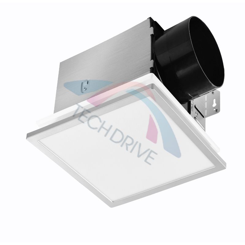 Super Quiet 130/150CFM 5CCT LED Bathroom Fan (Decorative Nickel Trim)