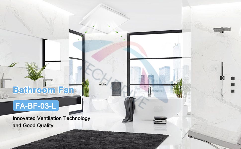 Super Quiet 80CFM 1.5Sones Bathroom Fan with LED light