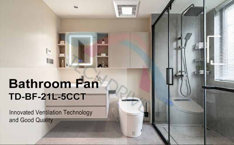 Super Quiet 6-Inch Duct Bathroom Exhaust Fan with LED Light Series: TD-BF-21L-5CCT & TD-BF-22L-5CCT